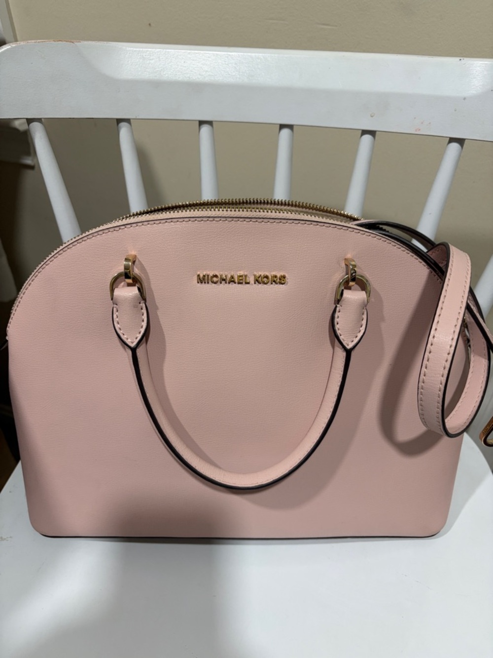 Michael Kors Blush Dome Satchel with Gold Hardware